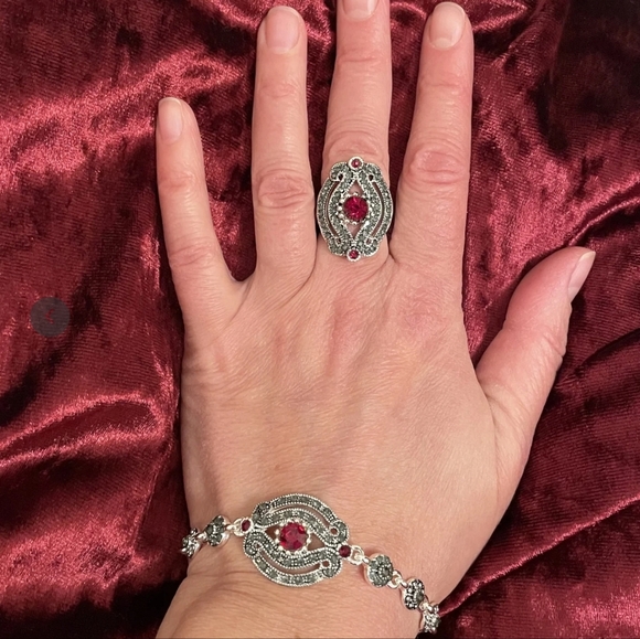 Turkish Vintage Style Jewelry Set forWomen,NEW,4Pcs,Size 7,8,WeddingHandmadeGift - Picture 4 of 5